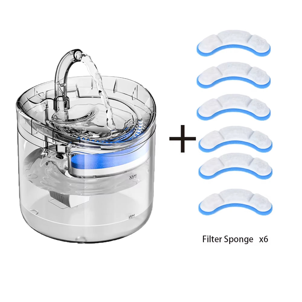 2L Pet Cat and Dog Drinker Activated Carbon Filter USB Powered Automatic Pet Feeder Motion Sensor Bowl Pet Silent Drinking Bowl
